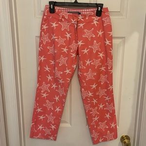 Vineyard Vines Starfish Cropped Pants Sz 2